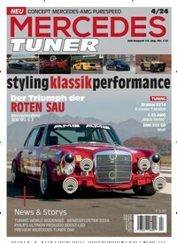 Titelbild der Ausgabe 4/2024 von Mercedes Tuner. Diese Zeitschrift und viele weitere Automagazine und Motorradzeitschriften als Abo oder epaper bei United Kiosk online kaufen.