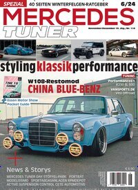 Titelbild der Ausgabe 6/2024 von Mercedes Tuner. Diese Zeitschrift und viele weitere Automagazine und Motorradzeitschriften als Abo oder epaper bei United Kiosk online kaufen.