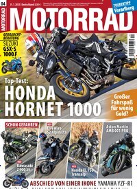 Titelbild der Ausgabe 4/2025 von Motorrad. Diese Zeitschrift und viele weitere Automagazine und Motorradzeitschriften als Abo oder epaper bei United Kiosk online kaufen.