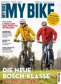 Titelbild der Ausgabe 2/2025 von MyBike. Diese Zeitschrift und viele weitere Sportmagazine als Abo oder epaper bei United Kiosk online kaufen.