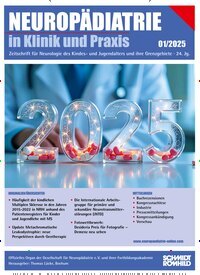 Titelbild der Ausgabe 1/2025 von Neuropädiatrie in Klinik und Praxis. Diese Zeitschrift und viele weitere Pflegezeitschriften und medizinische Fachzeitschriften als Abo oder epaper bei United Kiosk online kaufen.