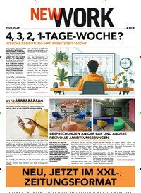 Titelbild der Ausgabe 4/2024 von New Work Magazine. Diese Zeitschrift und viele weitere Lifestylemagazine und Peoplemagazine als Abo oder epaper bei United Kiosk online kaufen.