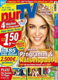 Titelbild der Ausgabe 2/2025 von nurTV. Diese Zeitschrift und viele weitere Programmzeitschriften als Abo oder epaper bei United Kiosk online kaufen.