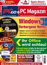 Titelbild der Ausgabe 3/2025 von PC Magazin. Diese Zeitschrift und viele weitere Computerzeitschriften, Tabletmagazine und Smartphonemagazine als Abo oder epaper bei United Kiosk online kaufen.