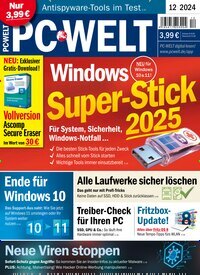 Titelbild der Ausgabe 12/2024 von PC Welt. Diese Zeitschrift und viele weitere Computerzeitschriften, Tabletmagazine und Smartphonemagazine als Abo oder epaper bei United Kiosk online kaufen.