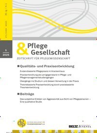 Titelbild der Ausgabe 1/2025 von Pflege & Gesellschaft. Diese Zeitschrift und viele weitere Pflegezeitschriften und medizinische Fachzeitschriften als Abo oder epaper bei United Kiosk online kaufen.