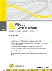 Titelbild der Ausgabe 3/2024 von Pflege & Gesellschaft. Diese Zeitschrift und viele weitere Pflegezeitschriften und medizinische Fachzeitschriften als Abo oder epaper bei United Kiosk online kaufen.