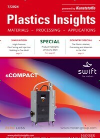 Titelbild der Ausgabe 7/2024 von Plastics Insights. Diese Zeitschrift und viele weitere Industriemagazine und Handwerkmagazine als Abo oder epaper bei United Kiosk online kaufen.