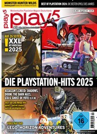 Titelbild der Ausgabe 2/2025 von Play5. Diese Zeitschrift und viele weitere Computerzeitschriften, Tabletmagazine und Smartphonemagazine als Abo oder epaper bei United Kiosk online kaufen.