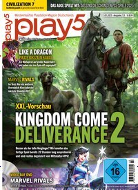 Titelbild der Ausgabe 3/2025 von Play5. Diese Zeitschrift und viele weitere Computerzeitschriften, Tabletmagazine und Smartphonemagazine als Abo oder epaper bei United Kiosk online kaufen.