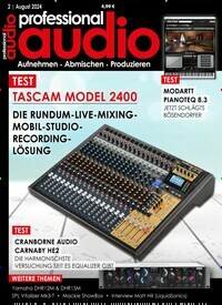 Titelbild der Ausgabe 2/2024 von professional audio. Diese Zeitschrift und viele weitere Audiomagazine, Filmmagazine und Fotozeitschriften als Abo oder epaper bei United Kiosk online kaufen.