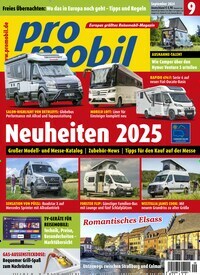 Titelbild der Ausgabe 9/2024 von promobil. Diese Zeitschrift und viele weitere Automagazine und Motorradzeitschriften als Abo oder epaper bei United Kiosk online kaufen.