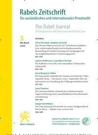 Titelbild der Ausgabe 3/2024 von Rabels Zeitschrift für ausländisches und internationales Privatrecht (RabelsZ). Diese Zeitschrift und viele weitere Jurazeitschriften und Zeitschriften für Verwaltung als Abo oder epaper bei United Kiosk online kaufen.