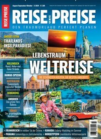 Titelbild der Ausgabe 3/2024 von REISE und PREISE. Diese Zeitschrift und viele weitere Reisemagazine, Freizeitmagazine und Wissensmagazine als Abo oder epaper bei United Kiosk online kaufen.
