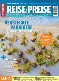 Titelbild der Ausgabe 4/2024 von REISE und PREISE. Diese Zeitschrift und viele weitere Reisemagazine, Freizeitmagazine und Wissensmagazine als Abo oder epaper bei United Kiosk online kaufen.