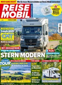 Titelbild der Ausgabe 2/2025 von Reisemobil International. Diese Zeitschrift und viele weitere Automagazine und Motorradzeitschriften als Abo oder epaper bei United Kiosk online kaufen.