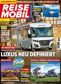 Titelbild der Ausgabe 3/2025 von Reisemobil International. Diese Zeitschrift und viele weitere Automagazine und Motorradzeitschriften als Abo oder epaper bei United Kiosk online kaufen.