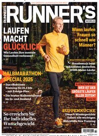 Titelbild der Ausgabe 2/2025 von Runners World. Diese Zeitschrift und viele weitere Sportmagazine als Abo oder epaper bei United Kiosk online kaufen.