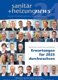 Titelbild der Ausgabe 1/2025 von sanitär + heizung news Sonderausgabe. Diese Zeitschrift und viele weitere Architekturzeitschriften und Bauzeitschriften als Abo oder epaper bei United Kiosk online kaufen.