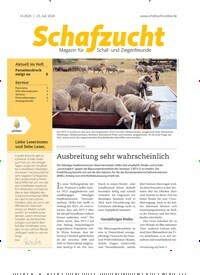Titelbild der Ausgabe 14/2024 von Schafzucht. Diese Zeitschrift und viele weitere Naturzeitschriften, Landwirtschaftszeitungen und Umweltmagazine als Abo oder epaper bei United Kiosk online kaufen.