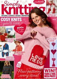 Titelbild der Ausgabe 2/2025 von Simply Knitting. Diese Zeitschrift und viele weitere Modemagazine und DIY-Magazine als Abo oder epaper bei United Kiosk online kaufen.