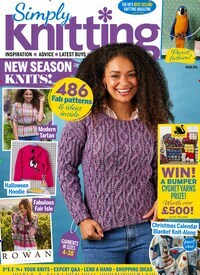 Titelbild der Ausgabe 10/2024 von Simply Knitting. Diese Zeitschrift und viele weitere Modemagazine und DIY-Magazine als Abo oder epaper bei United Kiosk online kaufen.