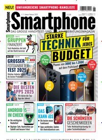 Titelbild der Ausgabe 6/2024 von Smartphone. Diese Zeitschrift und viele weitere Audiomagazine, Filmmagazine und Fotozeitschriften als Abo oder epaper bei United Kiosk online kaufen.