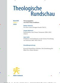 Titelbild der Ausgabe 2/2024 von Theologische Rundschau (ThR). Diese Zeitschrift und viele weitere Kunstmagazine und Kulturmagazine als Abo oder epaper bei United Kiosk online kaufen.