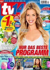 Titelbild der Ausgabe 24/2024 von TV 14. Diese Zeitschrift und viele weitere Programmzeitschriften als Abo oder epaper bei United Kiosk online kaufen.