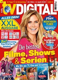 Titelbild der Ausgabe 7/2025 von TV Digital XXL-Ausgabe. Diese Zeitschrift und viele weitere Programmzeitschriften als Abo oder epaper bei United Kiosk online kaufen.