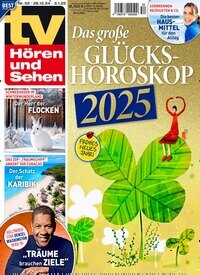 Titelbild der Ausgabe 52/2024 von TV Hören und Sehen. Diese Zeitschrift und viele weitere Programmzeitschriften als Abo oder epaper bei United Kiosk online kaufen.