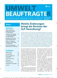 Titelbild der Ausgabe 1/2025 von UmweltbeauftragteR. Diese Zeitschrift und viele weitere Naturzeitschriften, Landwirtschaftszeitungen und Umweltmagazine als Abo oder epaper bei United Kiosk online kaufen.