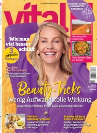 Titelbild der Ausgabe 6/2024 von Vital. Diese Zeitschrift und viele weitere Frauenzeitschriften als Abo oder epaper bei United Kiosk online kaufen.