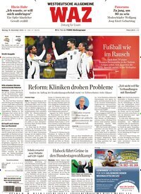 Titelbild der Ausgabe 270/2024 von WAZ Westdeutsche Allgemeine Zeitung. Diese Zeitschrift und viele weitere Zeitungsabos als Abo oder epaper bei United Kiosk online kaufen.