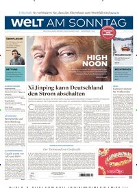 Titelbild der Ausgabe 3/2025 von Welt am Sonntag Gesamt Frühausgabe. Diese Zeitschrift und viele weitere Zeitungsabos als Abo oder epaper bei United Kiosk online kaufen.