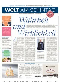 Titelbild der Ausgabe 42/2024 von Welt am Sonntag Gesamt Frühausgabe. Diese Zeitschrift und viele weitere Zeitungsabos als Abo oder epaper bei United Kiosk online kaufen.