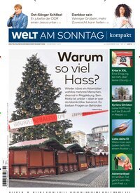 Titelbild der Ausgabe 51/2024 von Welt am Sonntag kompakt. Diese Zeitschrift und viele weitere Zeitungsabos als Abo oder epaper bei United Kiosk online kaufen.