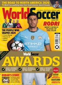 Titelbild der Ausgabe 1/2025 von World Soccer. Diese Zeitschrift und viele weitere Sportmagazine als Abo oder epaper bei United Kiosk online kaufen.