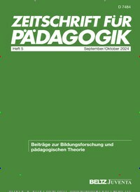 Titelbild der Ausgabe 5/2024 von Zeitschrift für Pädagogik. Diese Zeitschrift und viele weitere Zeitschriften für Pädagogik als Abo oder epaper bei United Kiosk online kaufen.