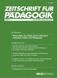 Titelbild der Ausgabe 6/2024 von Zeitschrift für Pädagogik. Diese Zeitschrift und viele weitere Zeitschriften für Pädagogik als Abo oder epaper bei United Kiosk online kaufen.