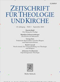 Titelbild der Ausgabe 3/2024 von Zeitschrift für Theologie und Kirche (ZThK). Diese Zeitschrift und viele weitere Kunstmagazine und Kulturmagazine als Abo oder epaper bei United Kiosk online kaufen.