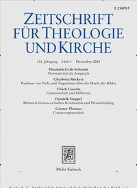 Titelbild der Ausgabe 4/2024 von Zeitschrift für Theologie und Kirche (ZThK). Diese Zeitschrift und viele weitere Kunstmagazine und Kulturmagazine als Abo oder epaper bei United Kiosk online kaufen.