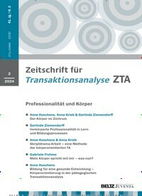 Titelbild der Ausgabe 2/2024 von Zeitschrift für Transaktionsanalyse ZTA. Diese Zeitschrift und viele weitere Wissenschaftsmagazine als Abo oder epaper bei United Kiosk online kaufen.