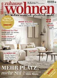 Titelbild der Ausgabe 10/2024 von Zuhause Wohnen. Diese Zeitschrift und viele weitere Gartenzeitschriften und Wohnzeitschriften als Abo oder epaper bei United Kiosk online kaufen.